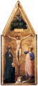 crucified christ with the virgin saint john the evangelist and cardinal juan de torquemada